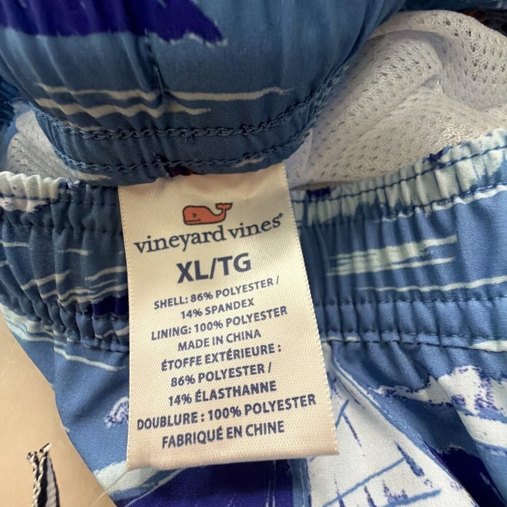 New Vineyard Vines Xl Sailboat Lighthouse Swim Trunks Costal Vacation Beach Mens